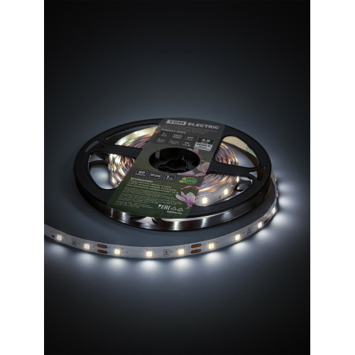 Лента светодиодная SMD2835-60 LED/м-IP20-12 В-4,8 Вт/м-6000 К (5 м) блистер TDM