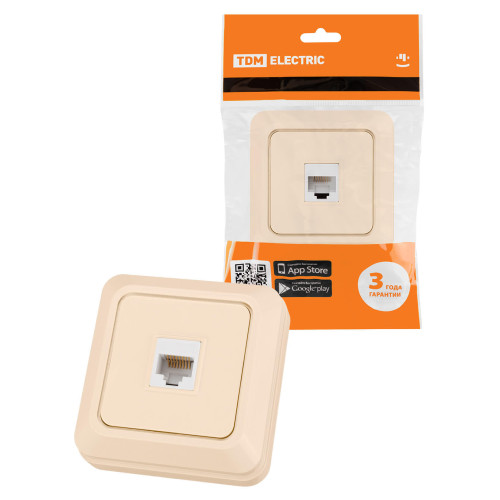 Розетка компьютерная (RJ-45) открытой установки IP20, сл. кость 