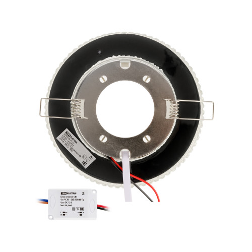 Светильник встраиваемый СВ 03-12 GX53 230В LED подсветка 5 Вт зеркальный/хром TDM