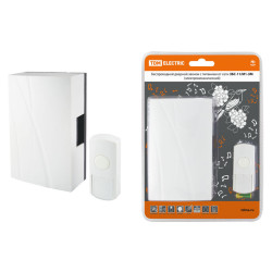 Звонок беспроводной в эл.сеть ЗБС-11/М1-ЭМ (эл.мех, кнопка IP44, AC 230V, многокодовый) TDM