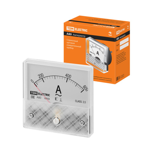 Амперметр А80Н 600А/5А-2,5, трансформаторного включения, (без поверки), TDM
