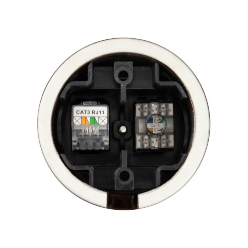 Розетка телефонная RJ11 + компьютерная RJ45 коричневая «Болонь» TDM