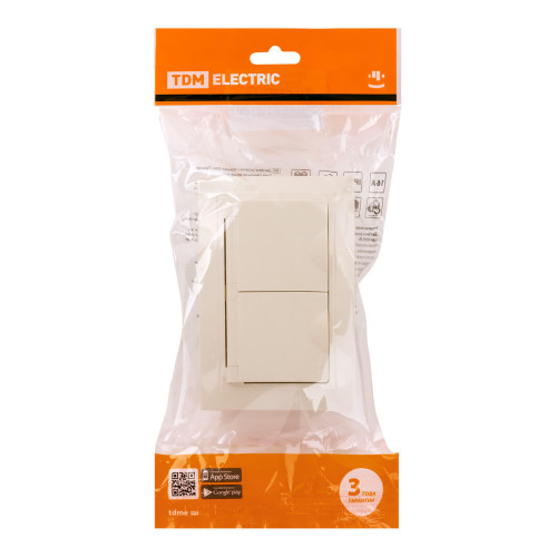 Розетка двойная 2П+З с защ. шт. и крышкой 16А 250В IP44 сл. кость 