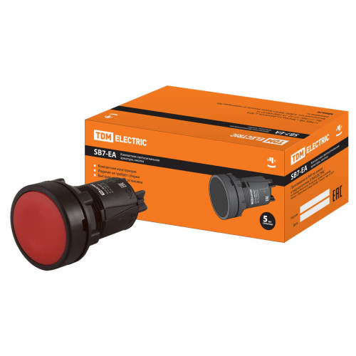 Кнопка SB7-EA42 с возвратом, 1НЗ, d22 мм, красная, IP40 TDM
