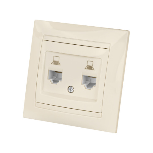 Розетка компьютерная двойная RJ45 сл. кость  