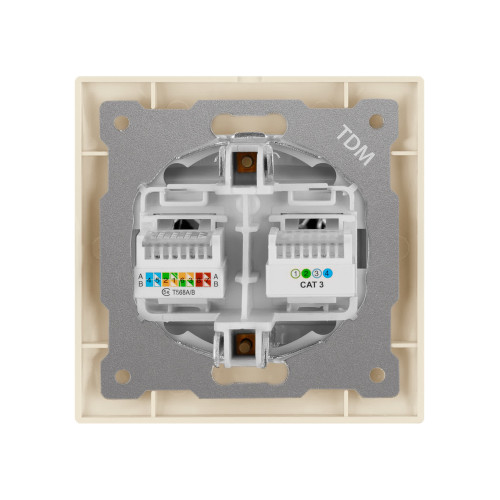 Розетка телефонная RJ11 + компьютерная RJ45 сл. кость 