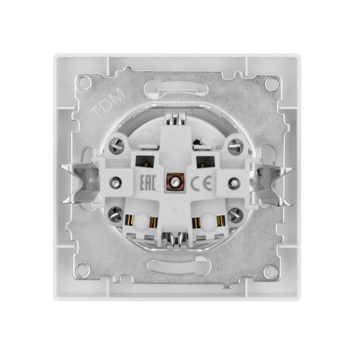 Розетка 2П+З 16А 250В IP44 с крышкой белая 