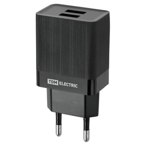 Сетевое зарядное устройство, СЗУ 8, Quick Charge 3.0, 3 А, 2 USB, черный, TDM