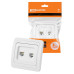 Розетка компьютерная RJ-45 + TФ (RJ-11) белая 