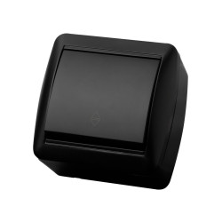 Выключатель на 2 направления 1-кл. открытой установки IP44 10А графит