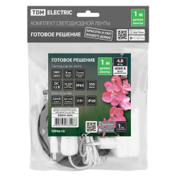 Комплект светодиодной ленты SMD2835-60 LED/м-12 В-4,8 Вт/м-IP65-6000 К (1 м), 6 Вт TDM