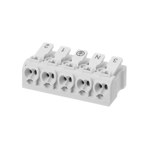 Клемма пружинная соединительная КСПн5-3L+N+PE, 16 A, с монтажной ножкой TDM