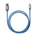 Дата-кабель, ДК 18, USB - Lightning, 1 м, силиконовая оплетка, голубой, TDM