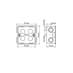 Установочная коробка СП 86х86х50, IP20, инд. штрихкод, TDM.