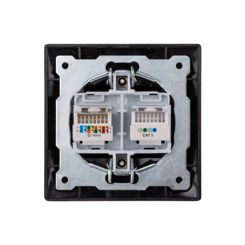 Розетка телефонная RJ11 + компьютерная RJ45 старинная бронза 