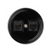 Розетка телефонная RJ11 + компьютерная RJ45 черная «Болонь» TDM