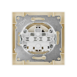 Розетка 2П+З 16А 250В IP44 с защ. шт. с крышкой сл. кость