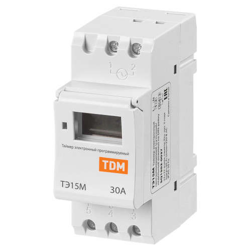 Таймер электронный на DIN-рейку ТЭ15М-1мин/7дн-32on/off-30А-DIN TDM