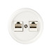 Розетка двойная компьютерная RJ45 белая «Болонь» TDM