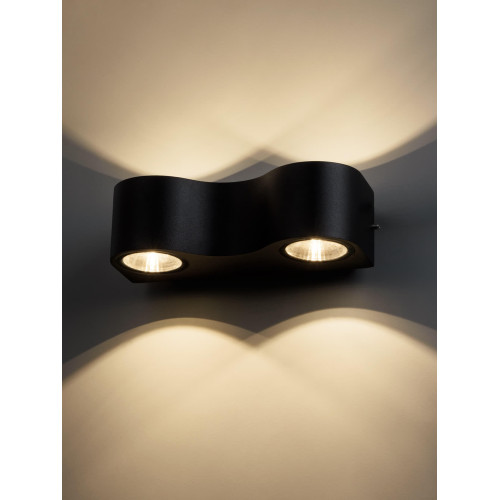 Светильник настенный LED, Дуэт, 4х3 Вт, 3000 К, L200 мм, алюм./черн., вверх/вниз, IP65, TDM