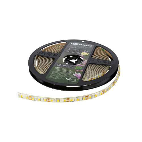 Лента светодиодная SMD2835-120 LED/м-IP65-12 В-9,6 Вт/м-3000 К (5 м) блистер TDM
