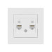 Розетка компьютерная двойная RJ45 белая 