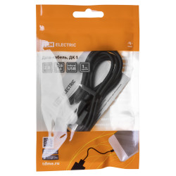 Дата-кабель, ДК 1, USB - micro USB, 1 м, черный, TDM