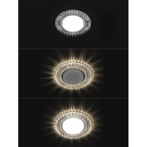 Светильник встраиваемый СВ 03-16 GX53 230В LED подсветка 5 Вт зеркальный/хром TDM