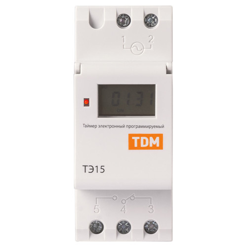 Таймер электронный на DIN-рейку ТЭ15-1мин/7дн-16on/off-16А-DIN TDM