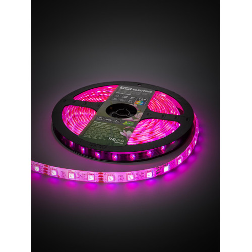 Лента светодиодная SMD5050-60 LED/м-IP65-12 В-14,4 Вт/м-RGB (5 м) блистер TDM