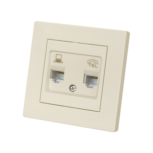 Розетка телефонная RJ11 + компьютерная RJ45 сл. кость 