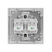Розетка двойная телефонная RJ11 черная 