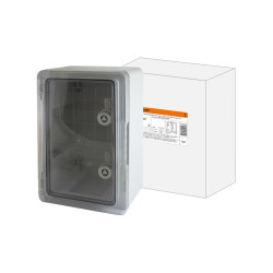 Бокс пластиковый ЩМП-0-4, прозр., крышка ABS, IP65, -45 до +75 С, навесной, (400x300x220) TDM