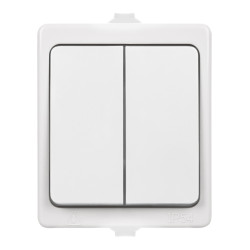 Выключатель 2-кл. открытой установки IP54 10А белый
