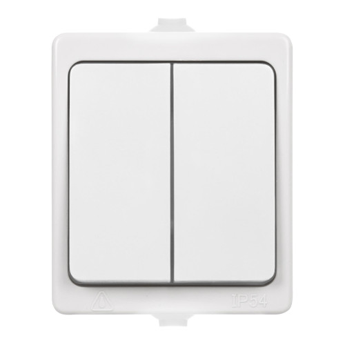 Выключатель 2-кл. открытой установки IP54 10А белый 