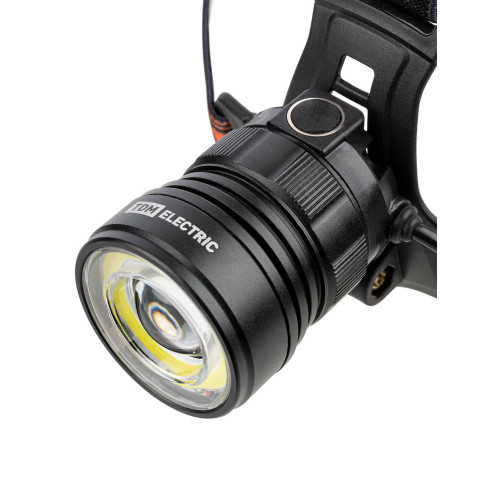 Фонарь «Налобный 12» аккум., 5 Вт CREE+3 Вт COB, Li-Ion 3,7 В 2x18650 2,4 А*ч, 650 лм, USB, TDM