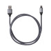 Дата-кабель, ДК 10, USB - micro USB, 1 м, тканевая оплетка, серый, TDM
