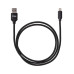 Дата-кабель, ДК 9, USB - Lightning, 1 м, тканевая оплетка, черный, TDM