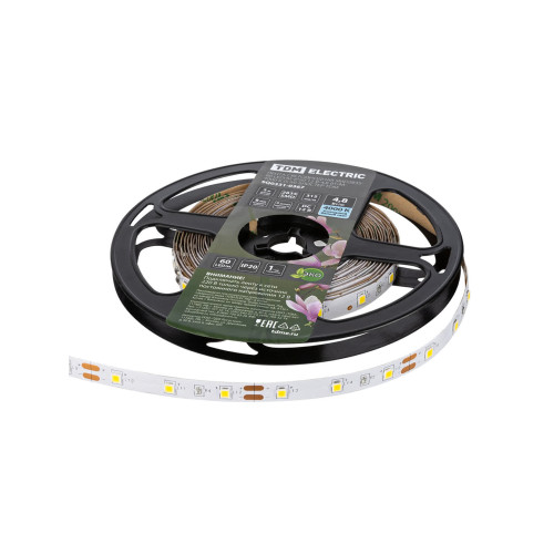 Лента светодиодная SMD2835-60 LED/м-IP20-12 В-4,8 Вт/м-4000 К (5 м) блистер TDM
