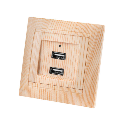 Розетка 2USB порт 2,1А 5В сосна 