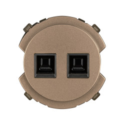 Розетка компьютерная двойная RJ45 бронза,