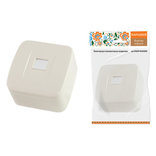 Розетка TФ (RJ-11) открытой установки IP20, сл. кость 