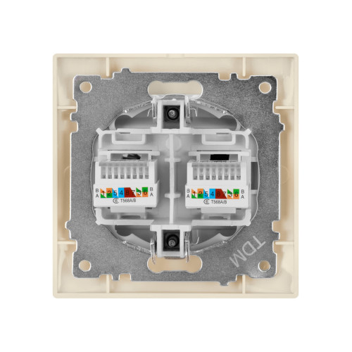 Розетка компьютерная двойная RJ45 сл. кость  