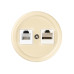 Розетка телефонная RJ11 + компьютерная RJ45 сл. кость «Болонь» TDM