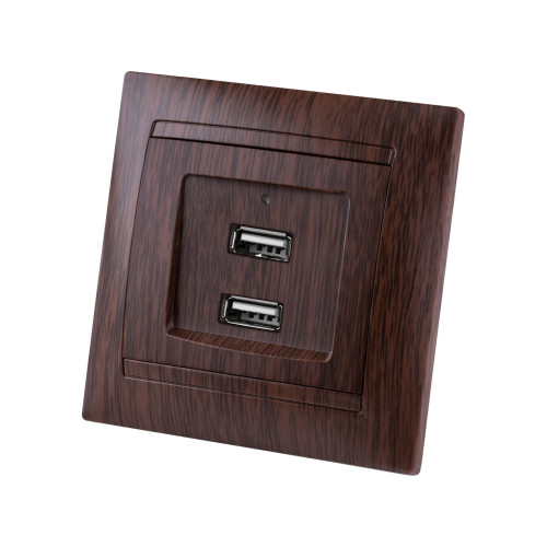 Розетка 2USB порт 2,1А 5В венге 