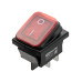 Выключатель клавишный KCD4-201N/HS 250В AC/DC, 2P, 15А, (4с), ON-OFF, черный корпус, красная клавиша с LED подсветкой, IP54 TDM