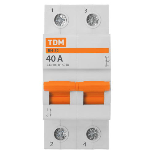 Выключатель нагрузки (мини-рубильник) ВН-32 2P 40A Home Use TDM