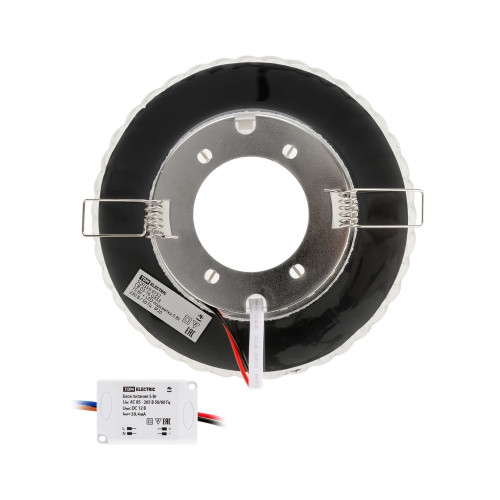 Светильник встраиваемый СВ 03-16 GX53 230В LED подсветка 5 Вт зеркальный/хром TDM