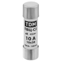 Плавкая вставка ПВЦ-С2 10х38 aR (быстродействующая) 10А TDM