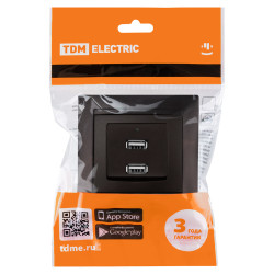 Розетка 2USB порт 2,1А 5В шоколад